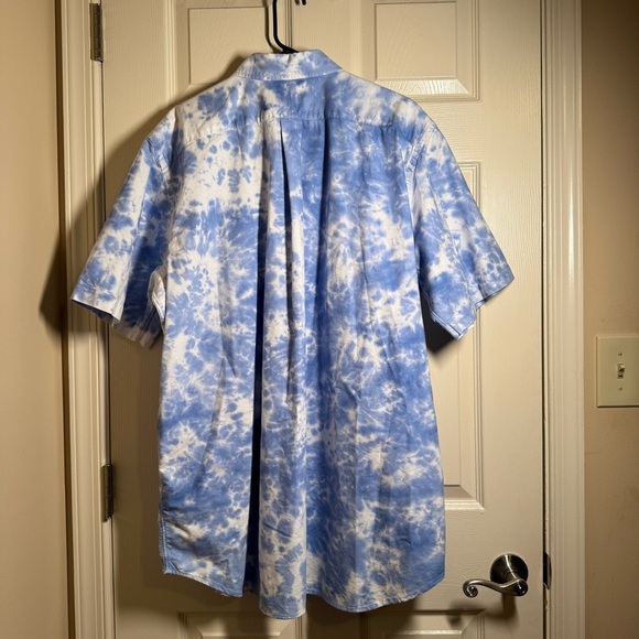 Polo Ralph Lauren Men’s XL Short Sleeve Button Down Shirt Blue Tie Dye Casual - Picture 4 of 10